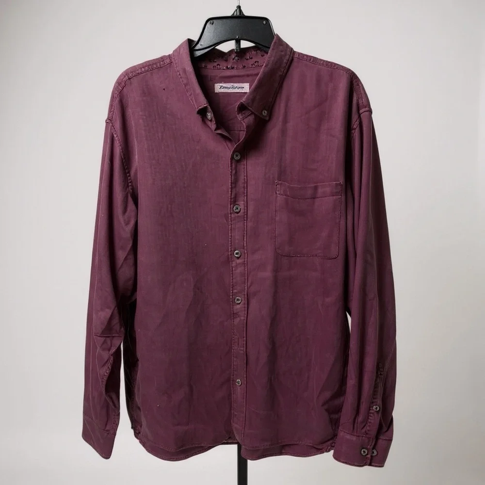 Tommy Bahama Huntington Herringbone Button-Up Shirt – XL